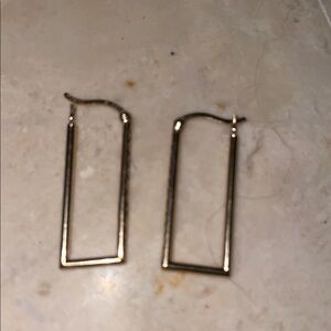 14 K Rectangular Hoop Earrings